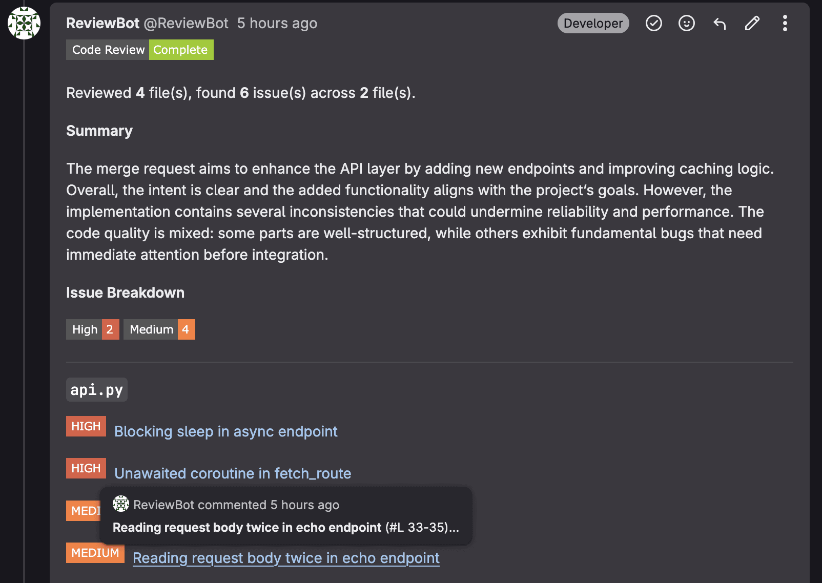 ReviewBot: Gitlab MR Code Reviewer